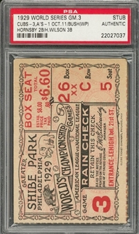 1929 World Series Game 3 Ticket Stub From 10/11/1929 (PSA)